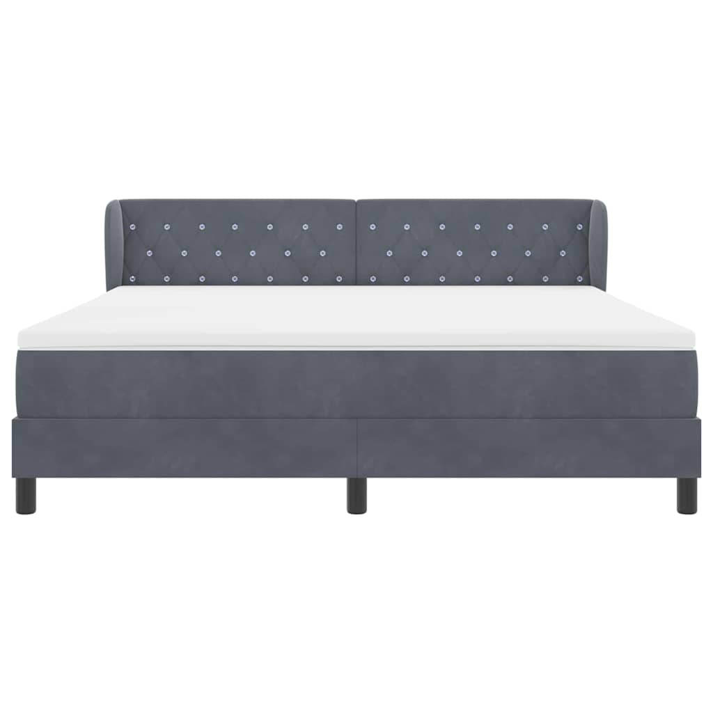 Boxspringbed met hoofdeinde Donkergrijs 180 x 200 cm Fluweel is nu te koop bij PeponiXL, paradijselijk wonen!