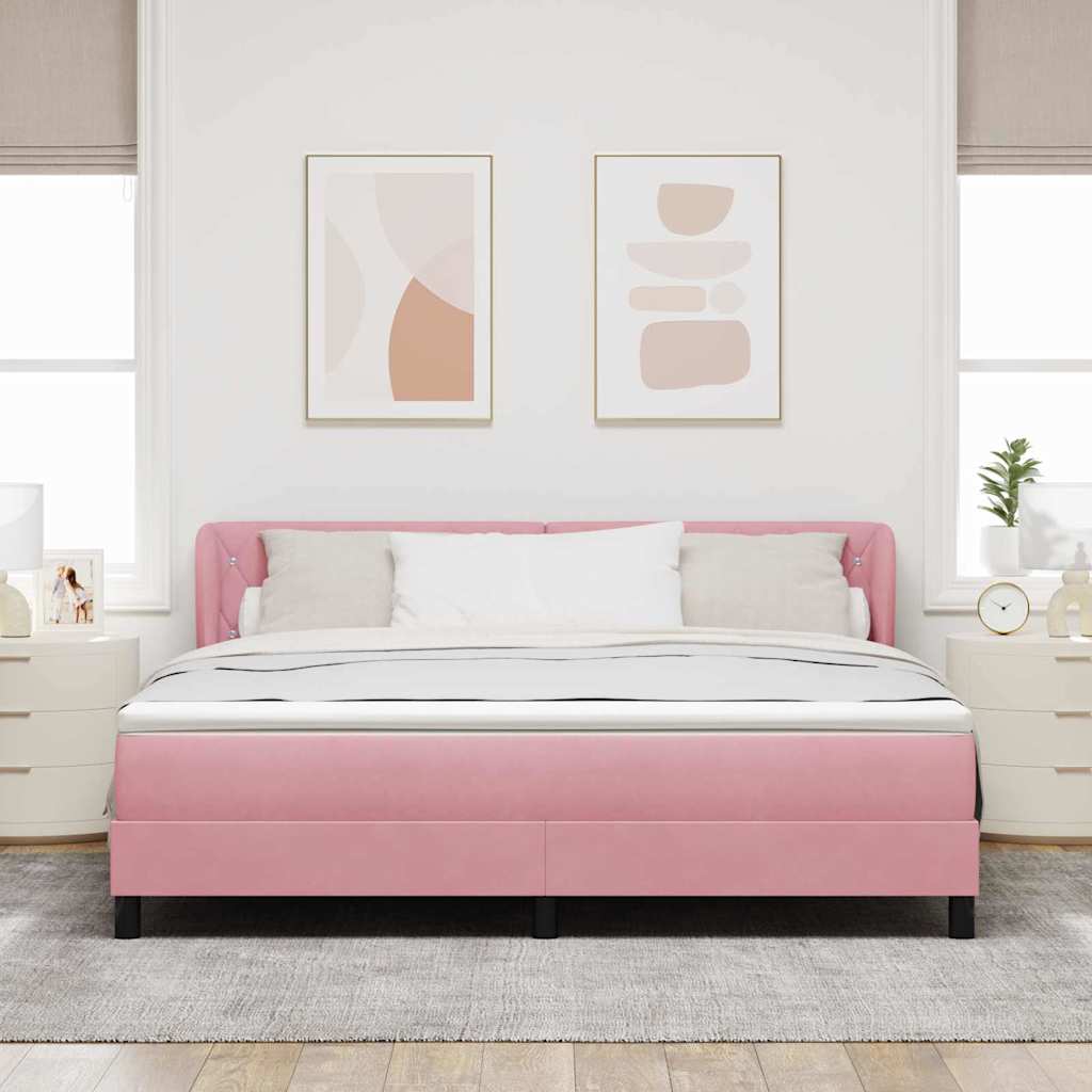 Boxspringbed met hoofdeinde Roze 180 x 200 cm Fluweel is nu te koop bij PeponiXL, paradijselijk wonen!