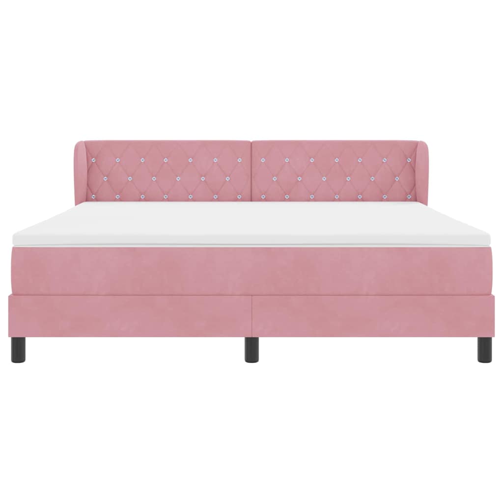 Boxspringbed met hoofdeinde Roze 180 x 200 cm Fluweel is nu te koop bij PeponiXL, paradijselijk wonen!