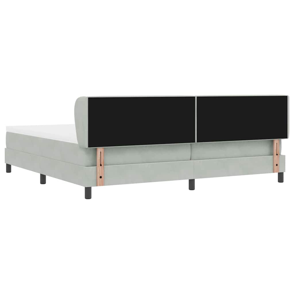 Boxspringbed met matras Lichtgrijs 200 x 200 cm Fluweel is nu te koop bij PeponiXL, paradijselijk wonen!