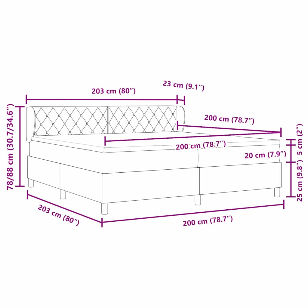 Boxspringbed met matras Lichtgrijs 200 x 200 cm Fluweel is nu te koop bij PeponiXL, paradijselijk wonen!