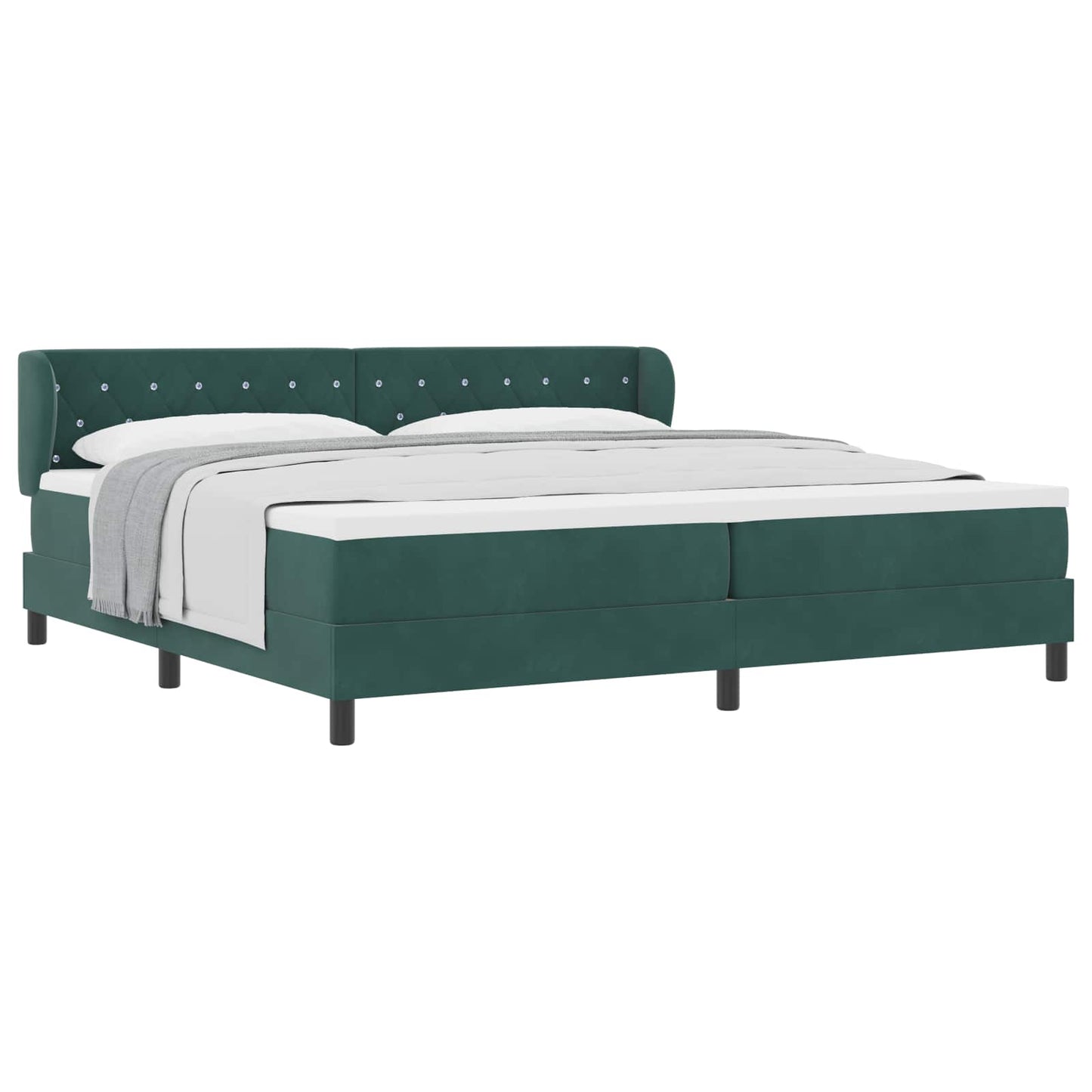 Boxspringbed met matras Donkergroen 200 x 200 cm Fluweel