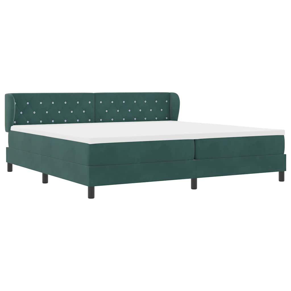 Boxspringbed met matras Donkergroen 200 x 200 cm Fluweel