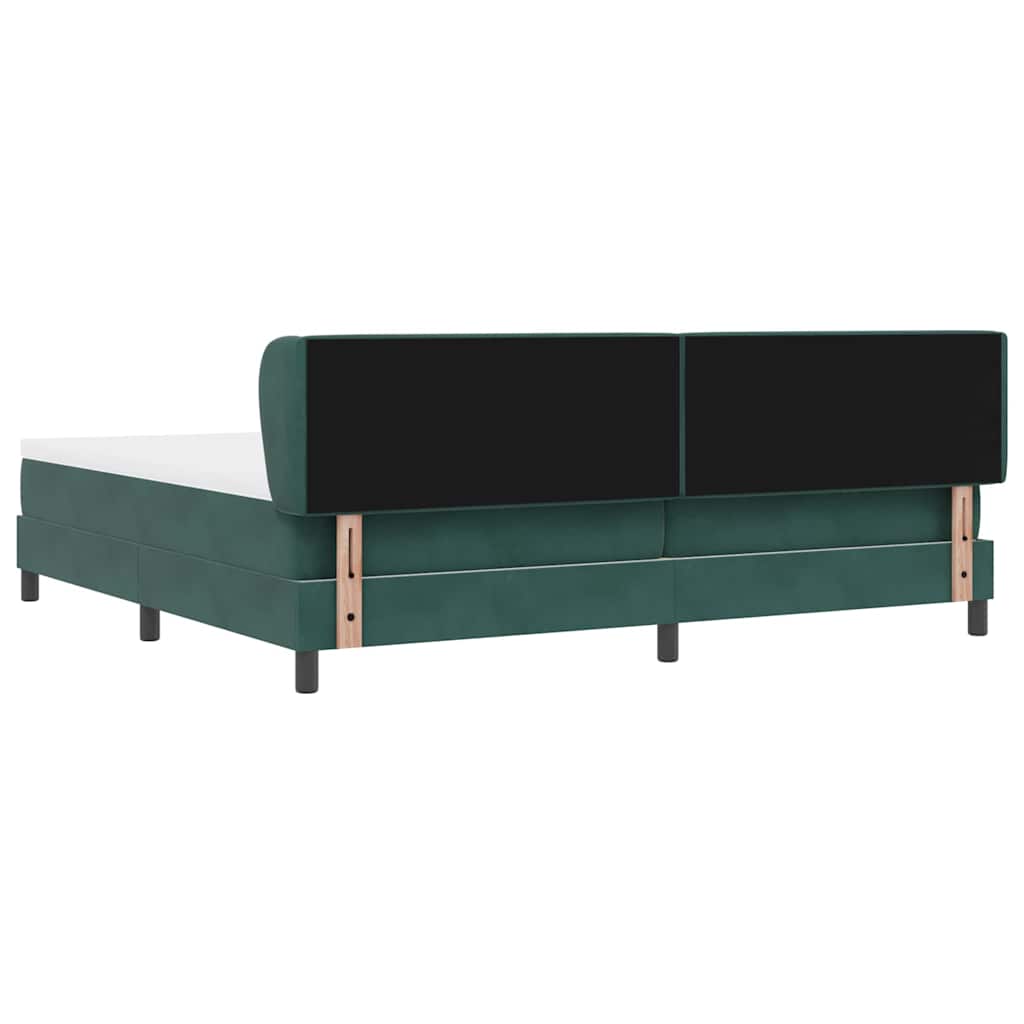 Boxspringbed met matras Donkergroen 200 x 200 cm Fluweel