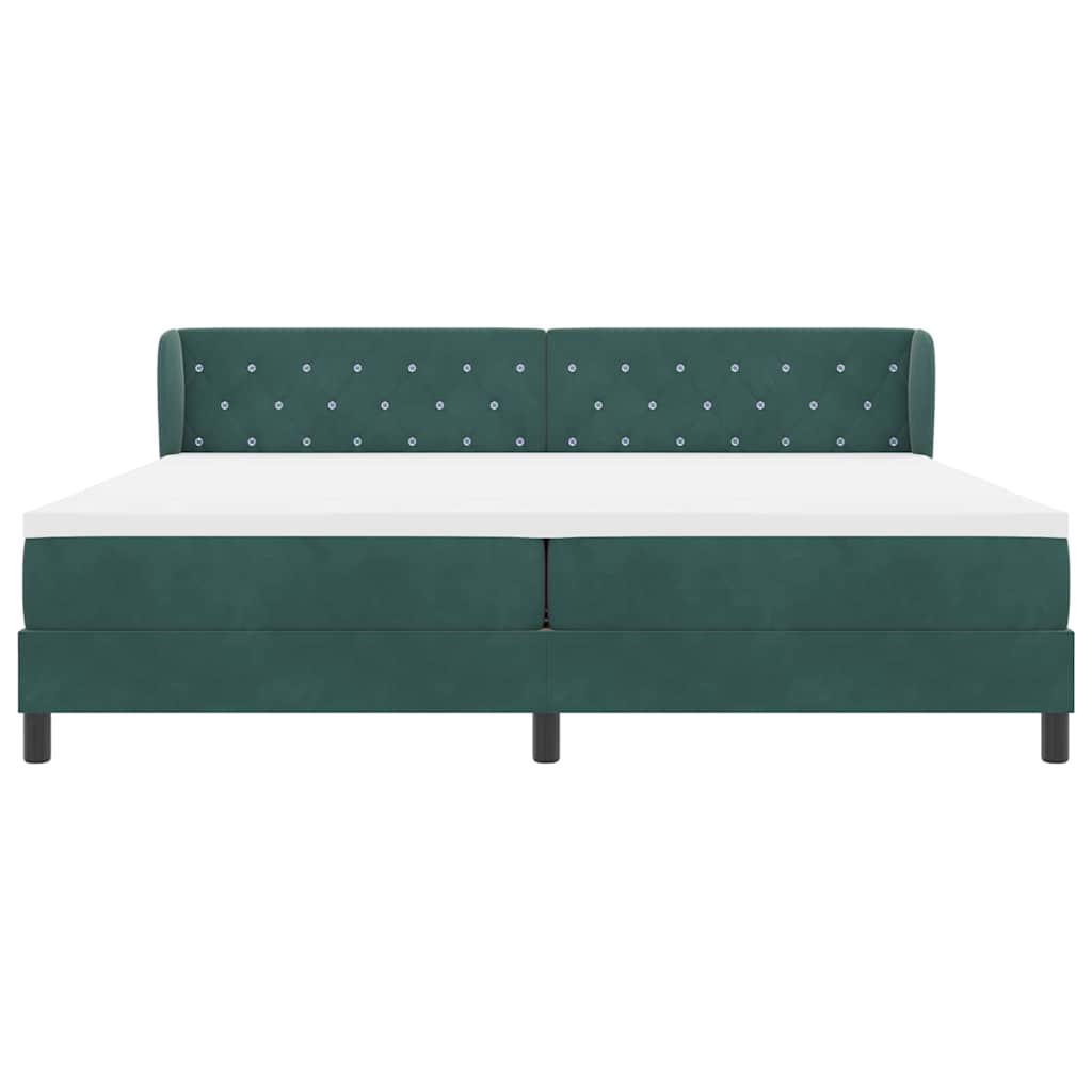 Boxspringbed met matras Donkergroen 200 x 200 cm Fluweel