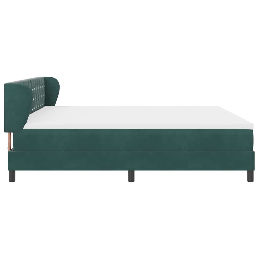 Boxspringbed met matras Donkergroen 200 x 200 cm Fluweel