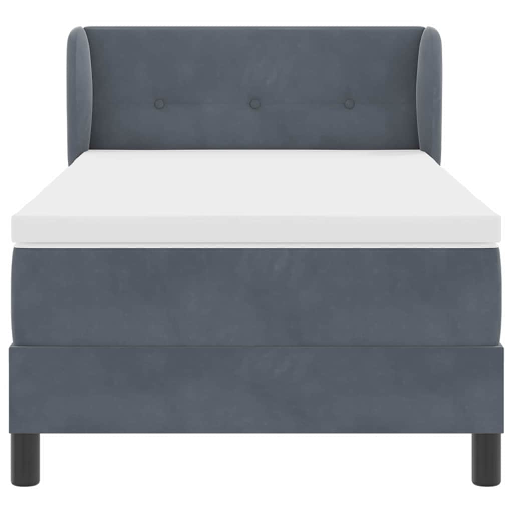 Boxspringbed met hoofdeinde Donkergrijs 80 x 200 cm Fluweel is nu te koop bij PeponiXL, paradijselijk wonen!