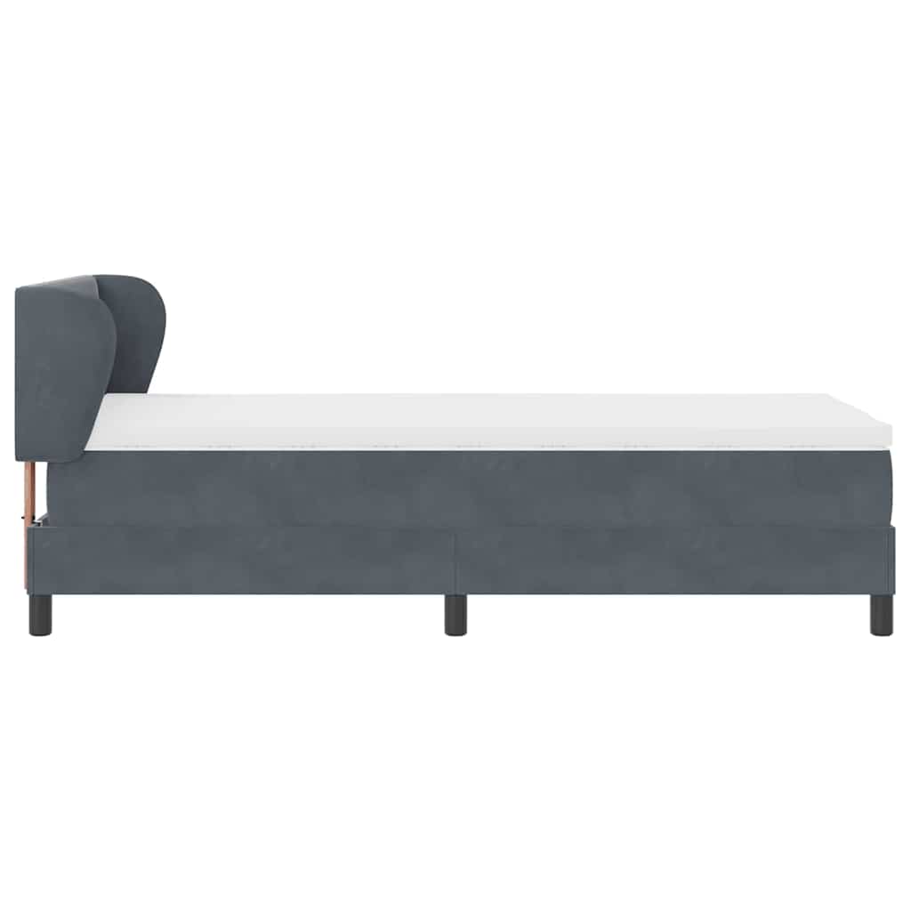 Boxspringbed met hoofdeinde Donkergrijs 80 x 200 cm Fluweel is nu te koop bij PeponiXL, paradijselijk wonen!