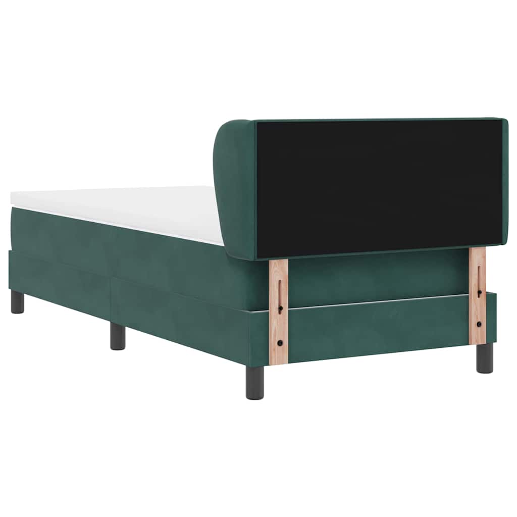 Boxspringbed met hoofdeinde Donkergroen 90 x 190 cm Fluweel