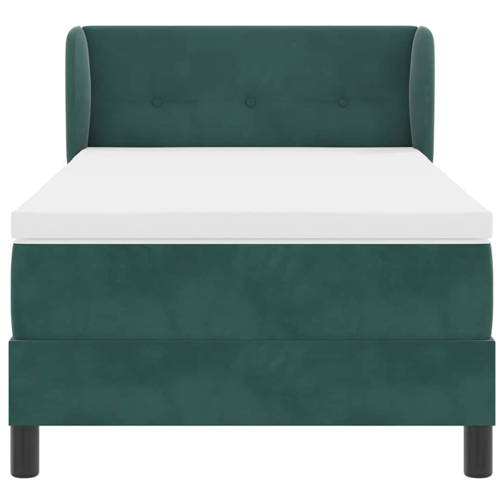Boxspringbed met hoofdeinde Donkergroen 90 x 200 cm Fluweel