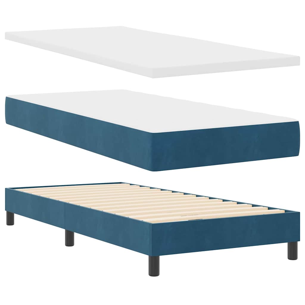 Boxspringbed met hoofdeinde Donkerblauw 90 x 200 cm Fluweel is nu te koop bij PeponiXL, paradijselijk wonen!