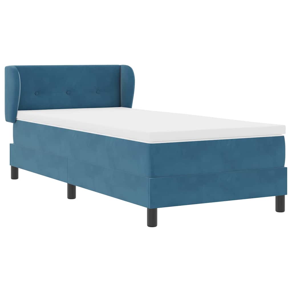 Boxspringbed met hoofdeinde Donkerblauw 90 x 200 cm Fluweel is nu te koop bij PeponiXL, paradijselijk wonen!