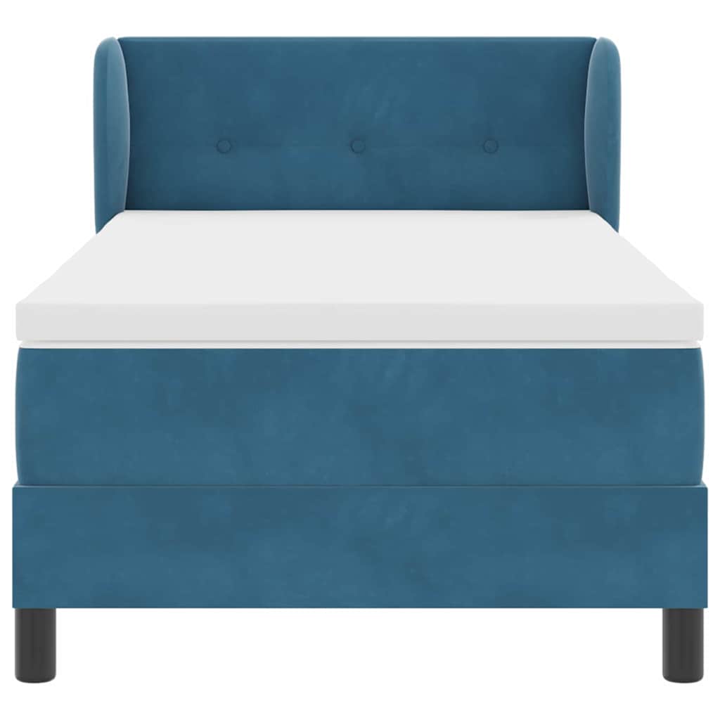 Boxspringbed met hoofdeinde Donkerblauw 90 x 200 cm Fluweel is nu te koop bij PeponiXL, paradijselijk wonen!