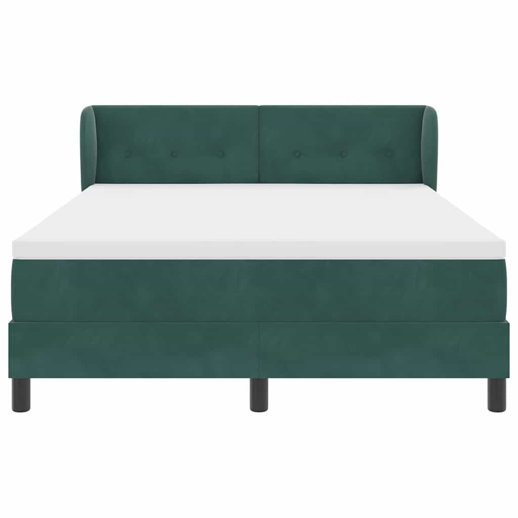 Boxspringbed met hoofdeinde Donkergroen 140 x 190 cm Fluweel