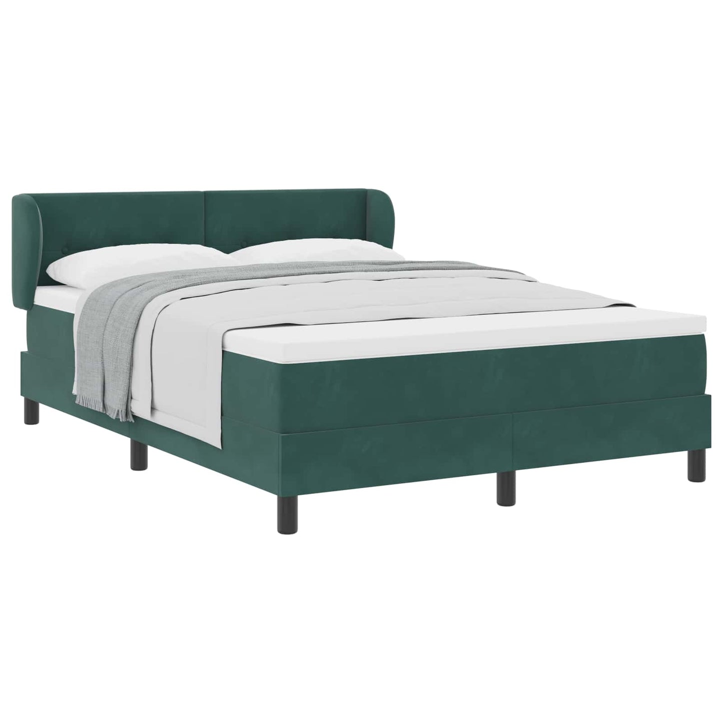 Boxspringbed met hoofdeinde Donkergroen 140 x 200 cm Fluweel