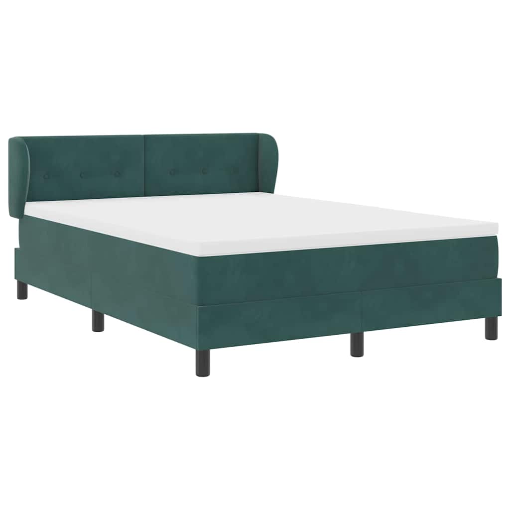 Boxspringbed met hoofdeinde Donkergroen 140 x 200 cm Fluweel