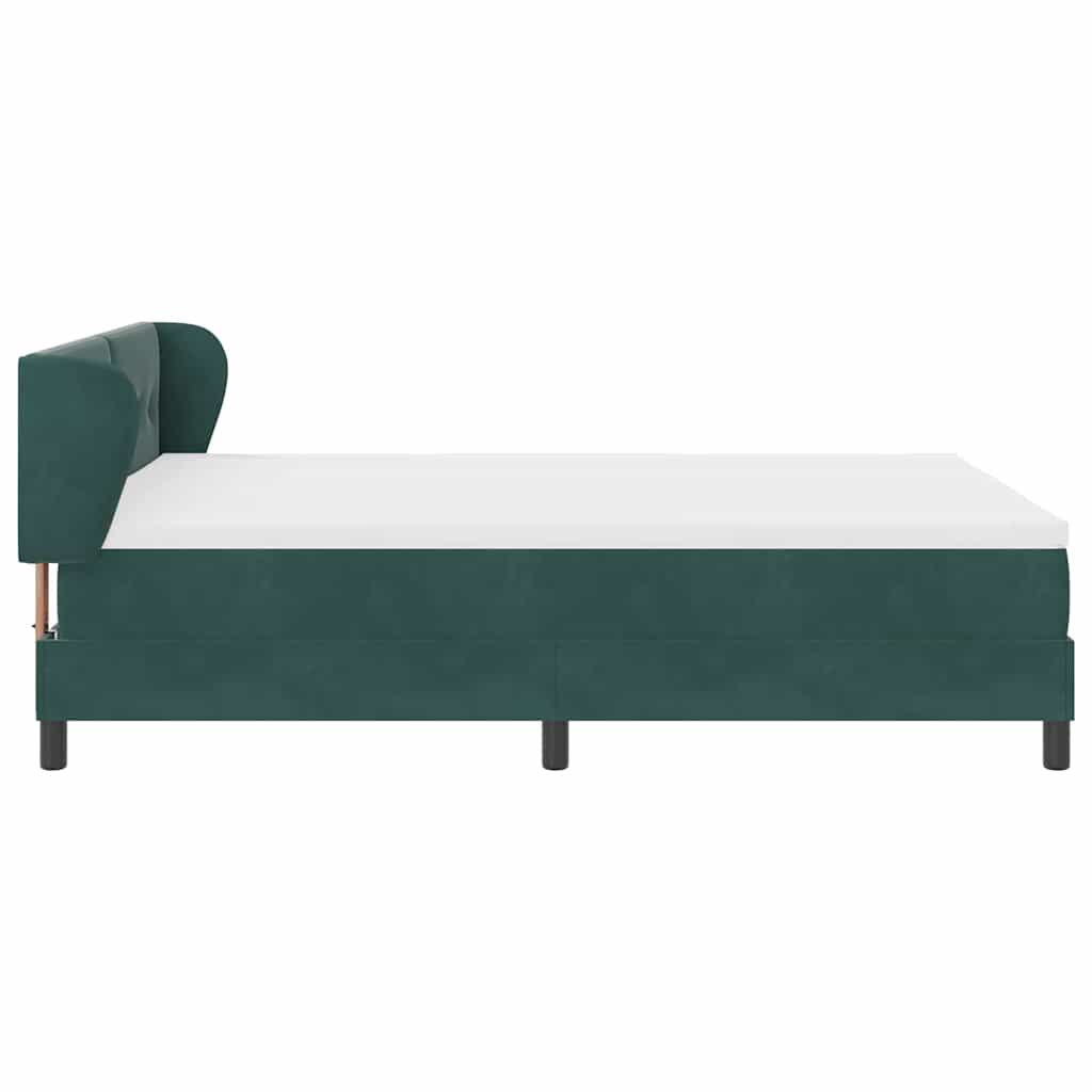 Boxspringbed met hoofdeinde Donkergroen 140 x 200 cm Fluweel