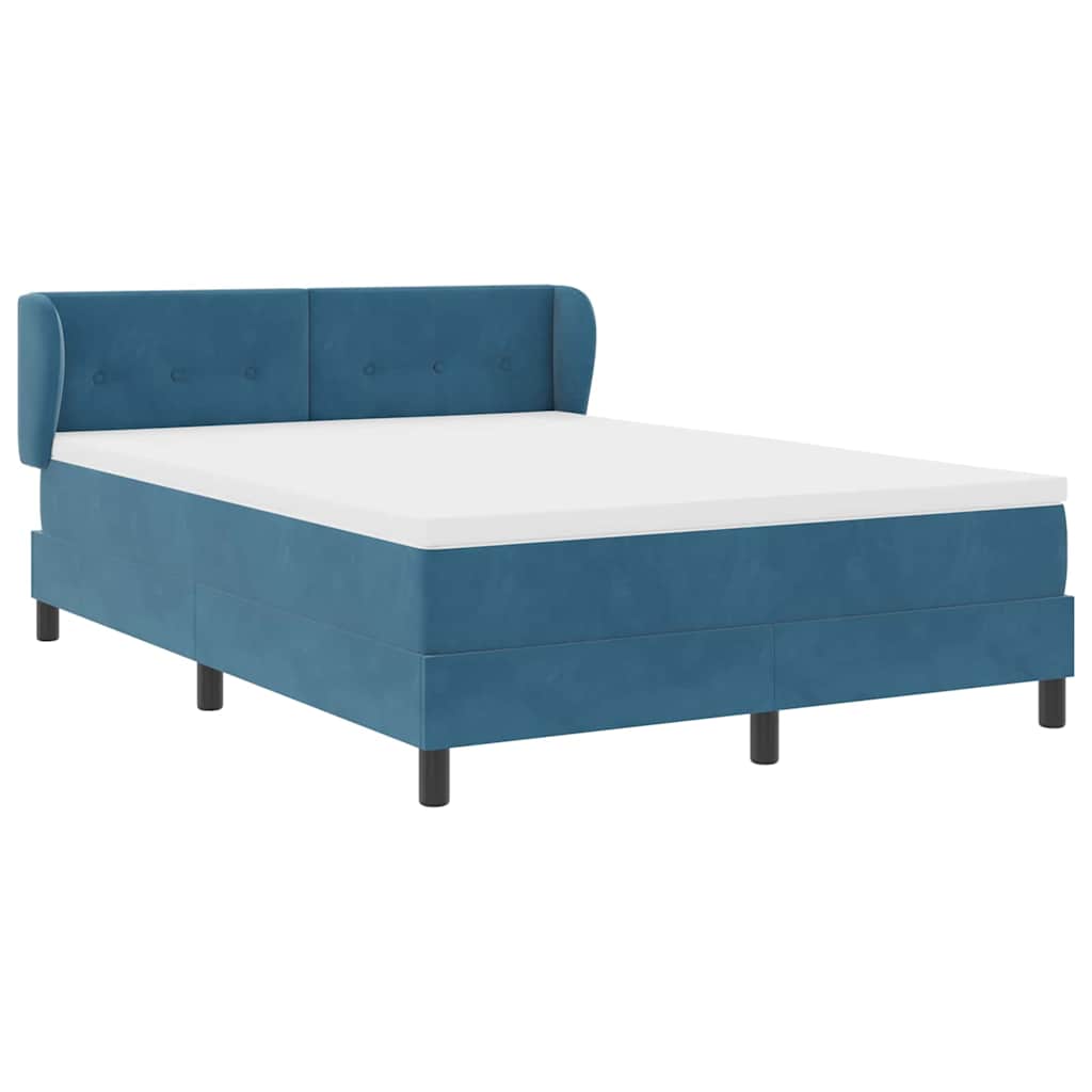 Boxspringbed met hoofdeinde Donkerblauw 140 x 200 cm Fluweel