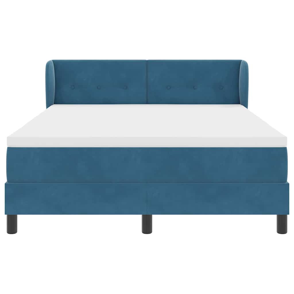 Boxspringbed met hoofdeinde Donkerblauw 140 x 200 cm Fluweel