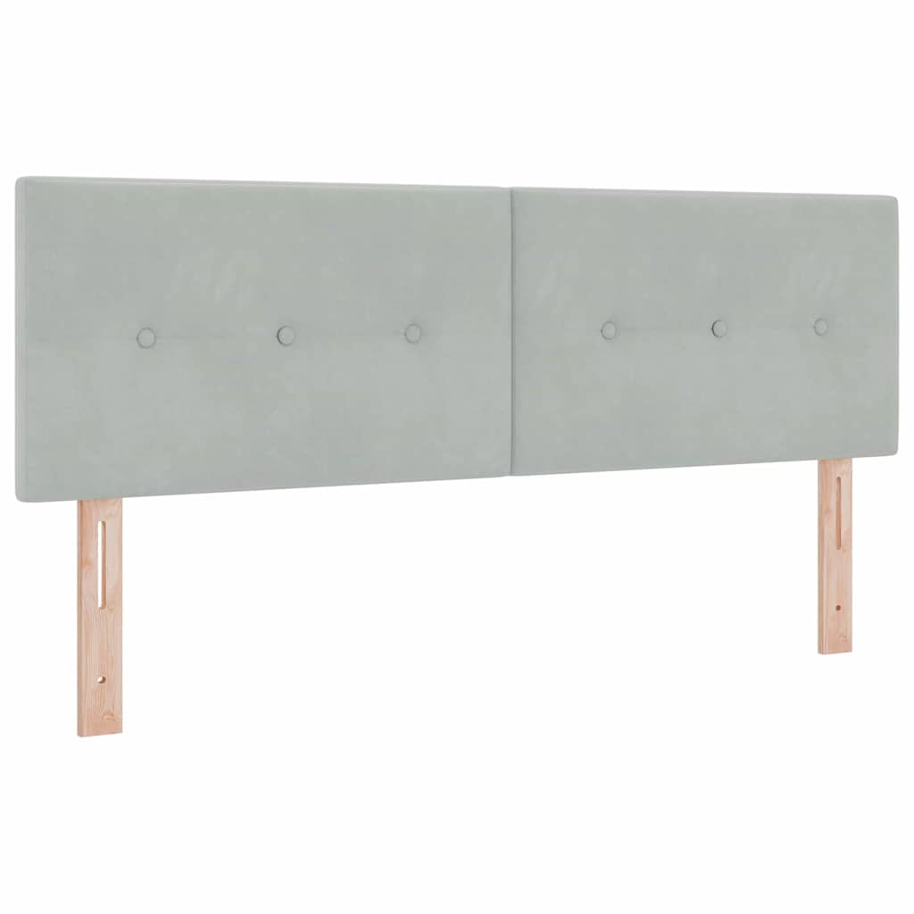Boxspringbed met hoofdeinde Lichtgrijs 160 x 200 cm Fluweel is nu te koop bij PeponiXL, paradijselijk wonen!