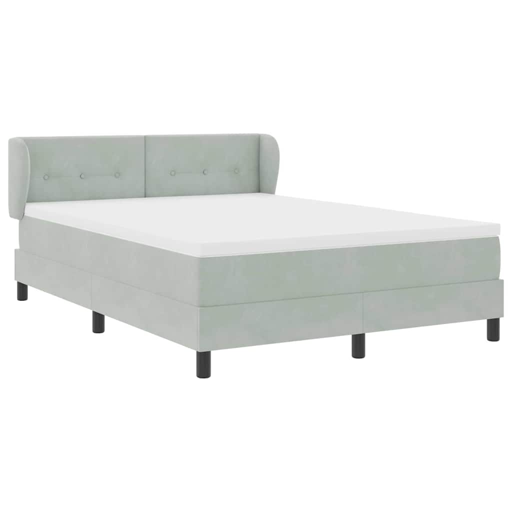 Boxspringbed met hoofdeinde Lichtgrijs 160 x 200 cm Fluweel is nu te koop bij PeponiXL, paradijselijk wonen!
