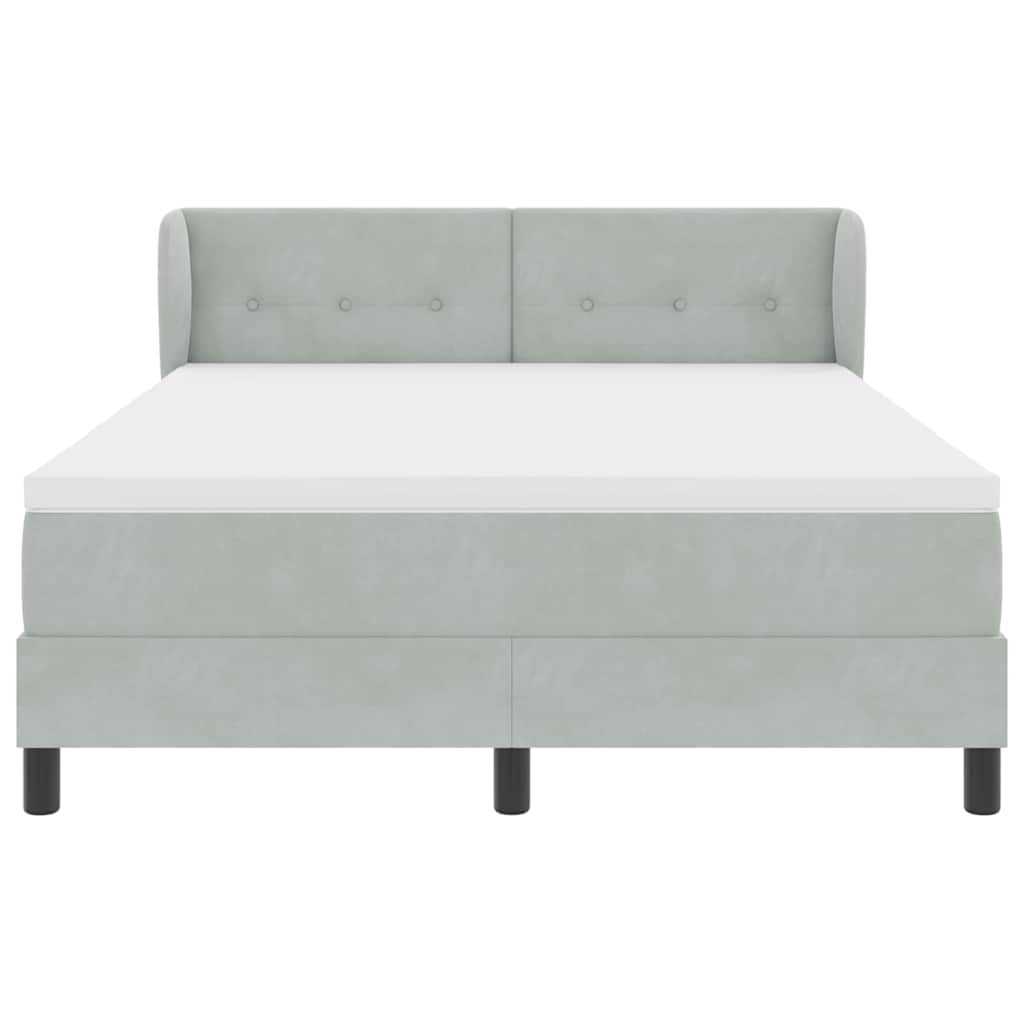 Boxspringbed met hoofdeinde Lichtgrijs 160 x 200 cm Fluweel is nu te koop bij PeponiXL, paradijselijk wonen!