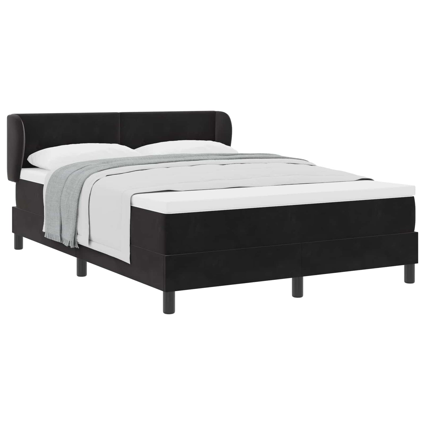 Boxspringbed met hoofdeinde Zwart 160 x 200 cm Fluweel is nu te koop bij PeponiXL, paradijselijk wonen!