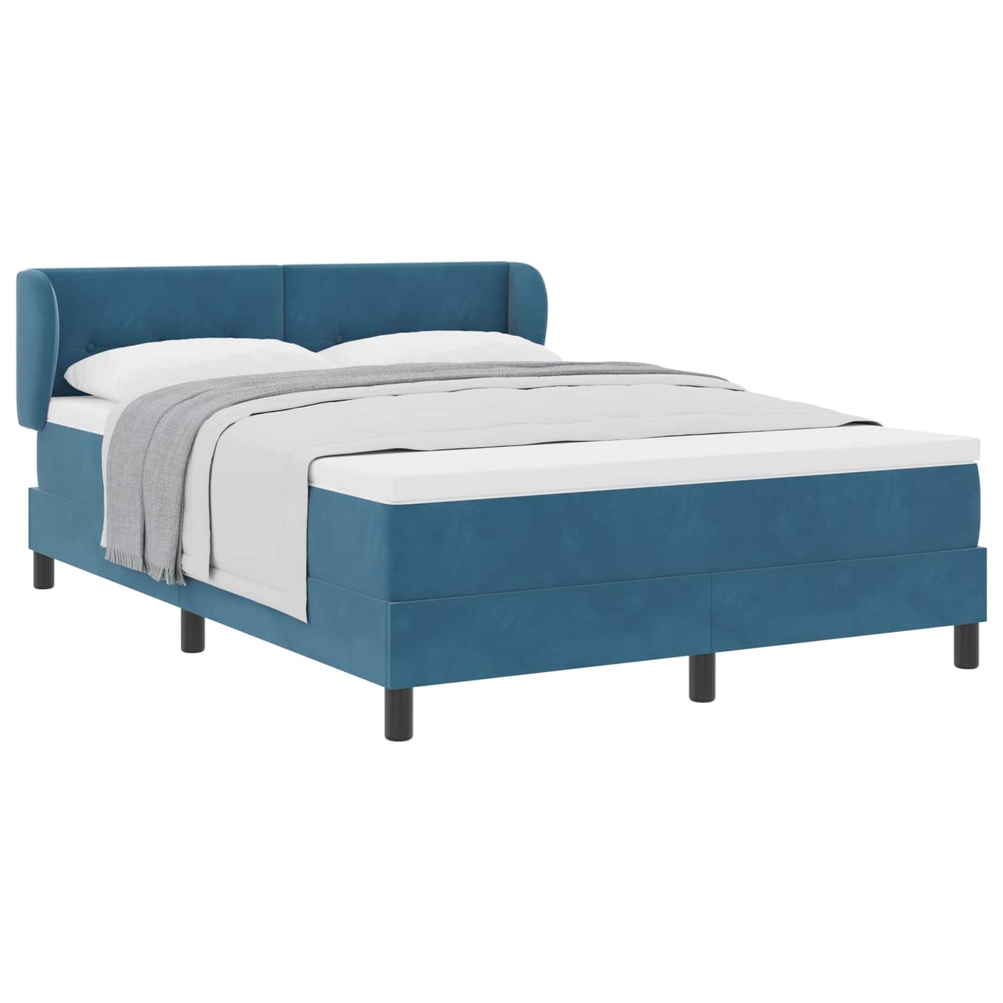 Boxspringbed met hoofdeinde Donkerblauw 160 x 200 cm Fluweel