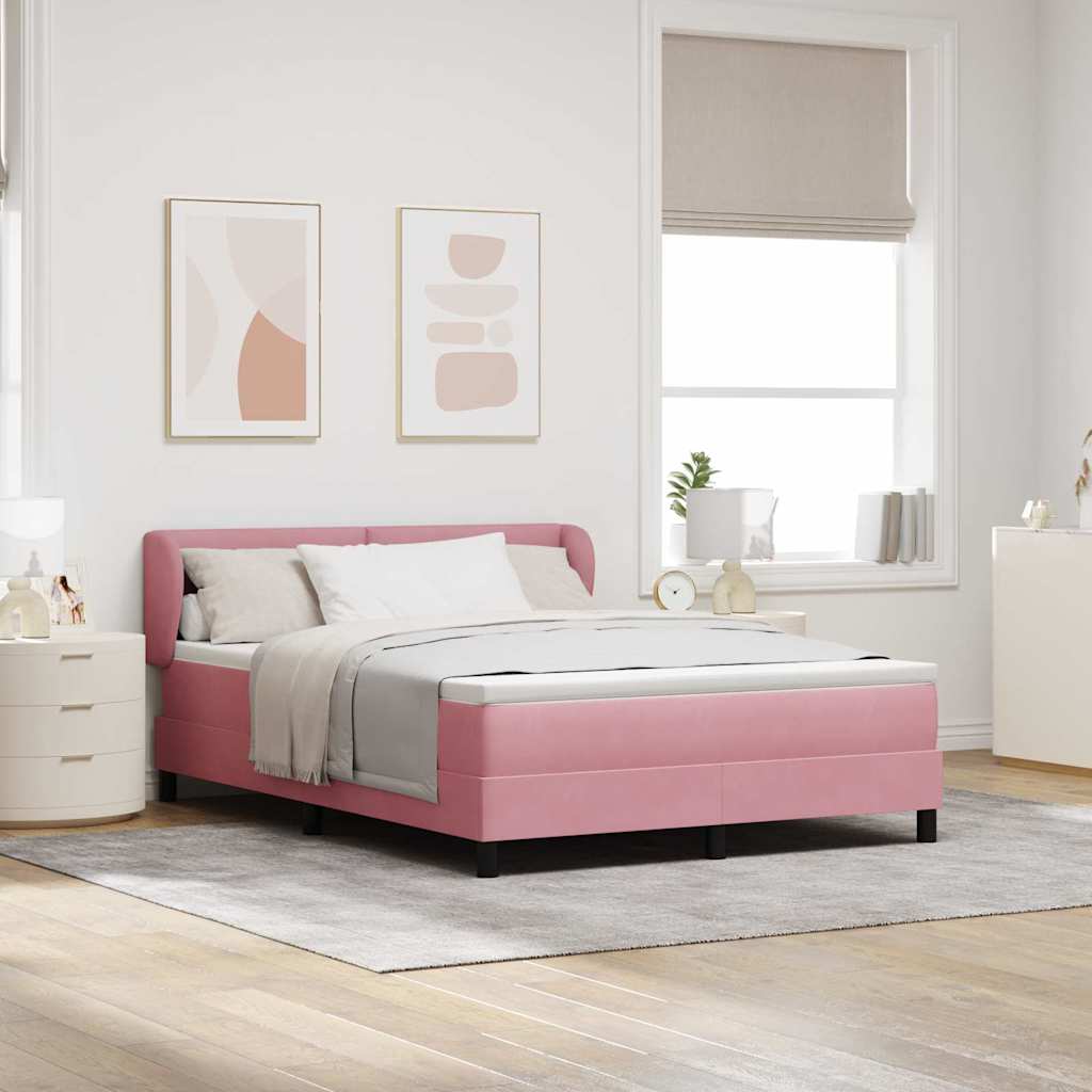 Boxspringbed met hoofdeinde Roze 160 x 200 cm Fluweel is nu te koop bij PeponiXL, paradijselijk wonen!