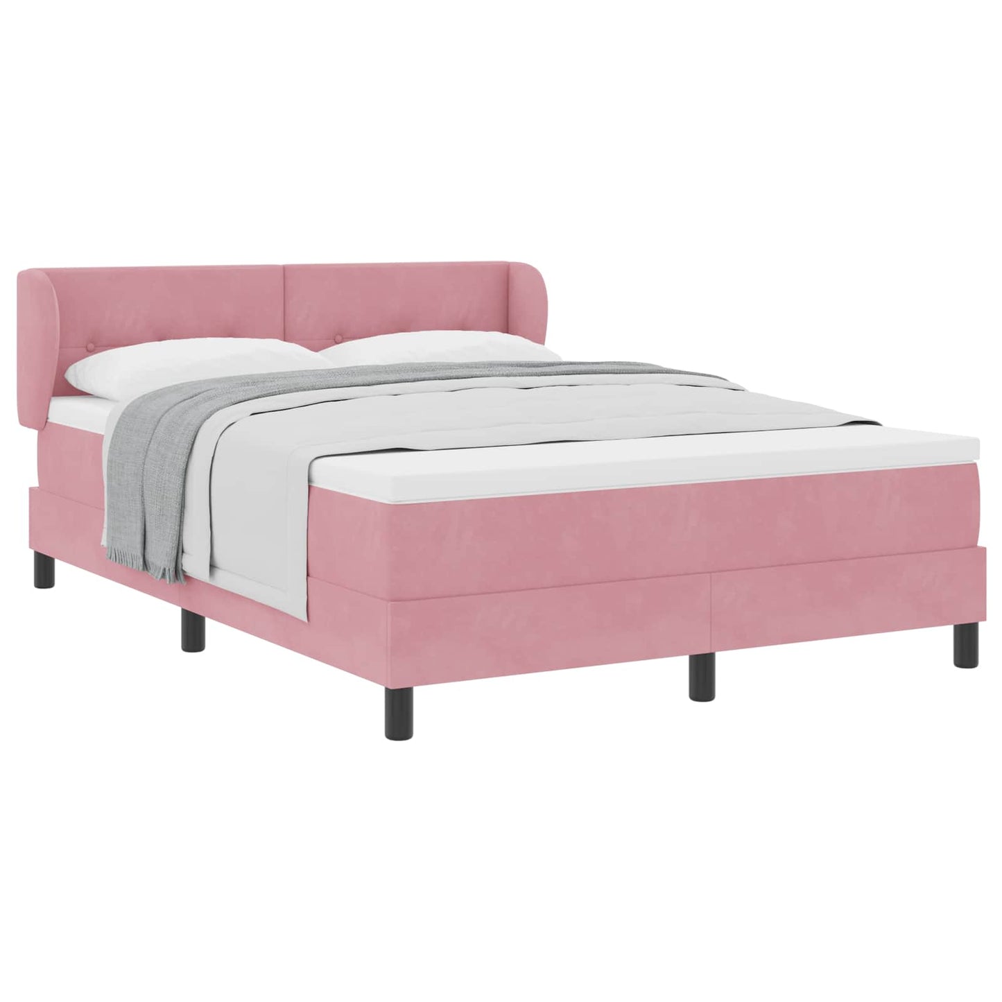 Boxspringbed met hoofdeinde Roze 160 x 200 cm Fluweel is nu te koop bij PeponiXL, paradijselijk wonen!