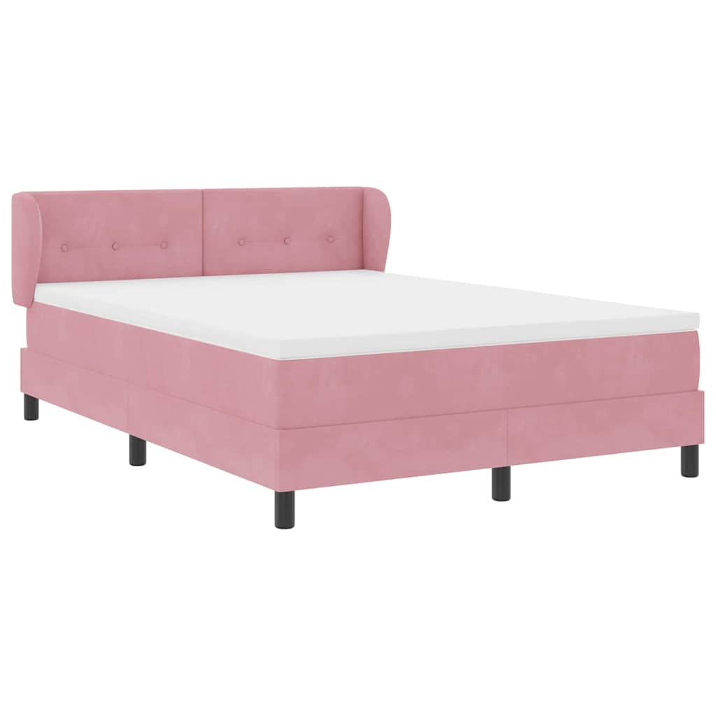 Boxspringbed met hoofdeinde Roze 160 x 200 cm Fluweel is nu te koop bij PeponiXL, paradijselijk wonen!