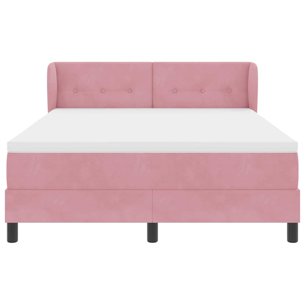 Boxspringbed met hoofdeinde Roze 160 x 200 cm Fluweel is nu te koop bij PeponiXL, paradijselijk wonen!