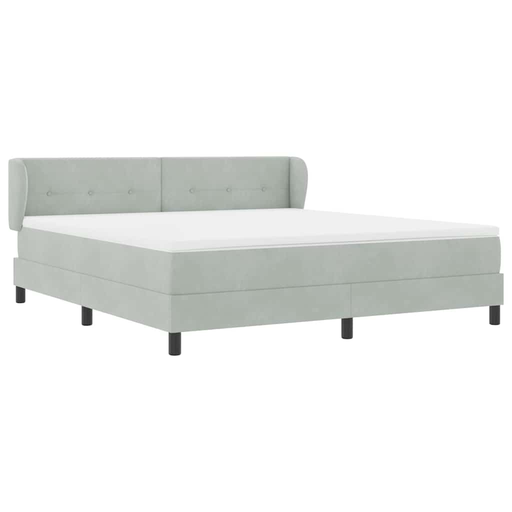 Boxspringbed met hoofdeinde Lichtgrijs 180 x 200 cm Fluweel is nu te koop bij PeponiXL, paradijselijk wonen!