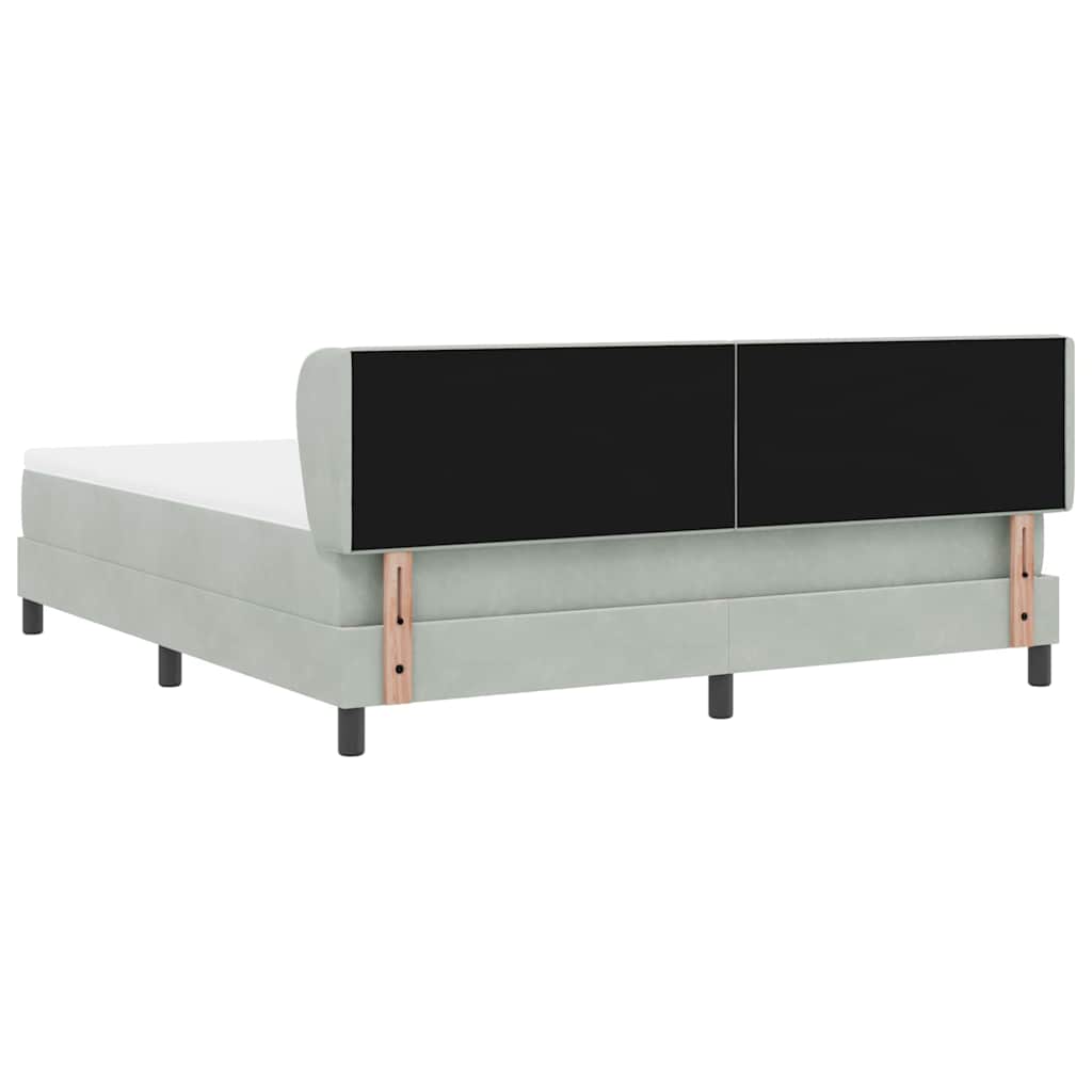 Boxspringbed met hoofdeinde Lichtgrijs 180 x 200 cm Fluweel is nu te koop bij PeponiXL, paradijselijk wonen!