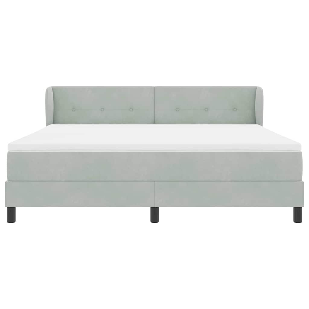 Boxspringbed met hoofdeinde Lichtgrijs 180 x 200 cm Fluweel is nu te koop bij PeponiXL, paradijselijk wonen!