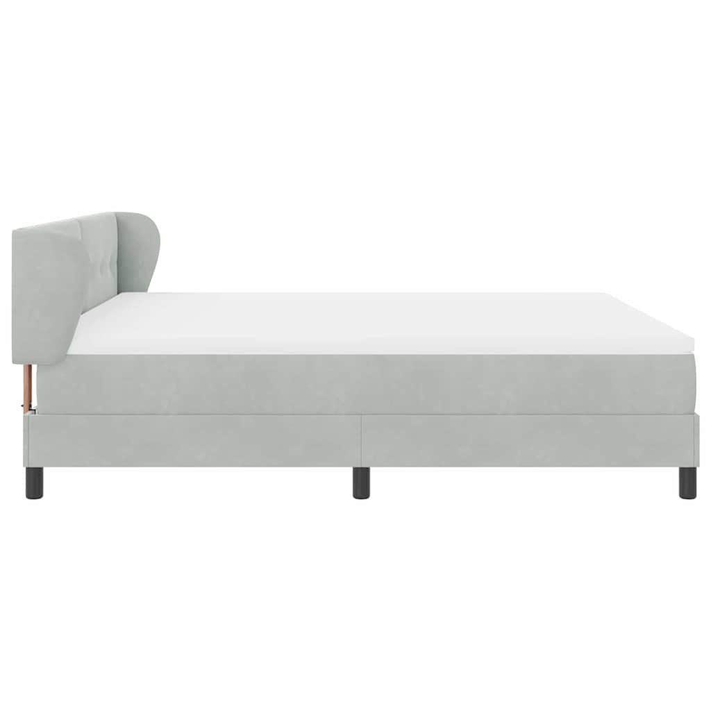 Boxspringbed met hoofdeinde Lichtgrijs 180 x 200 cm Fluweel is nu te koop bij PeponiXL, paradijselijk wonen!