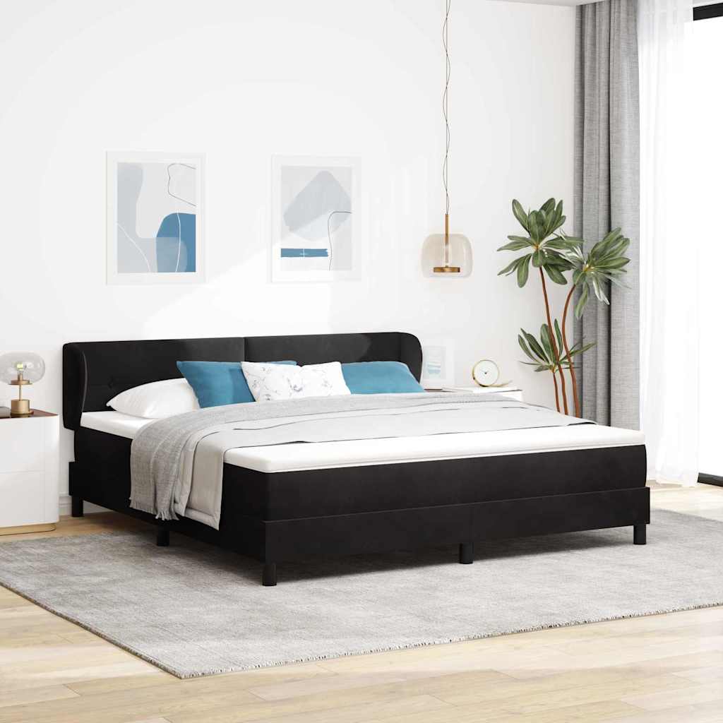 Boxspringbed met hoofdeinde Zwart 180 x 200 cm Fluweel is nu te koop bij PeponiXL, paradijselijk wonen!