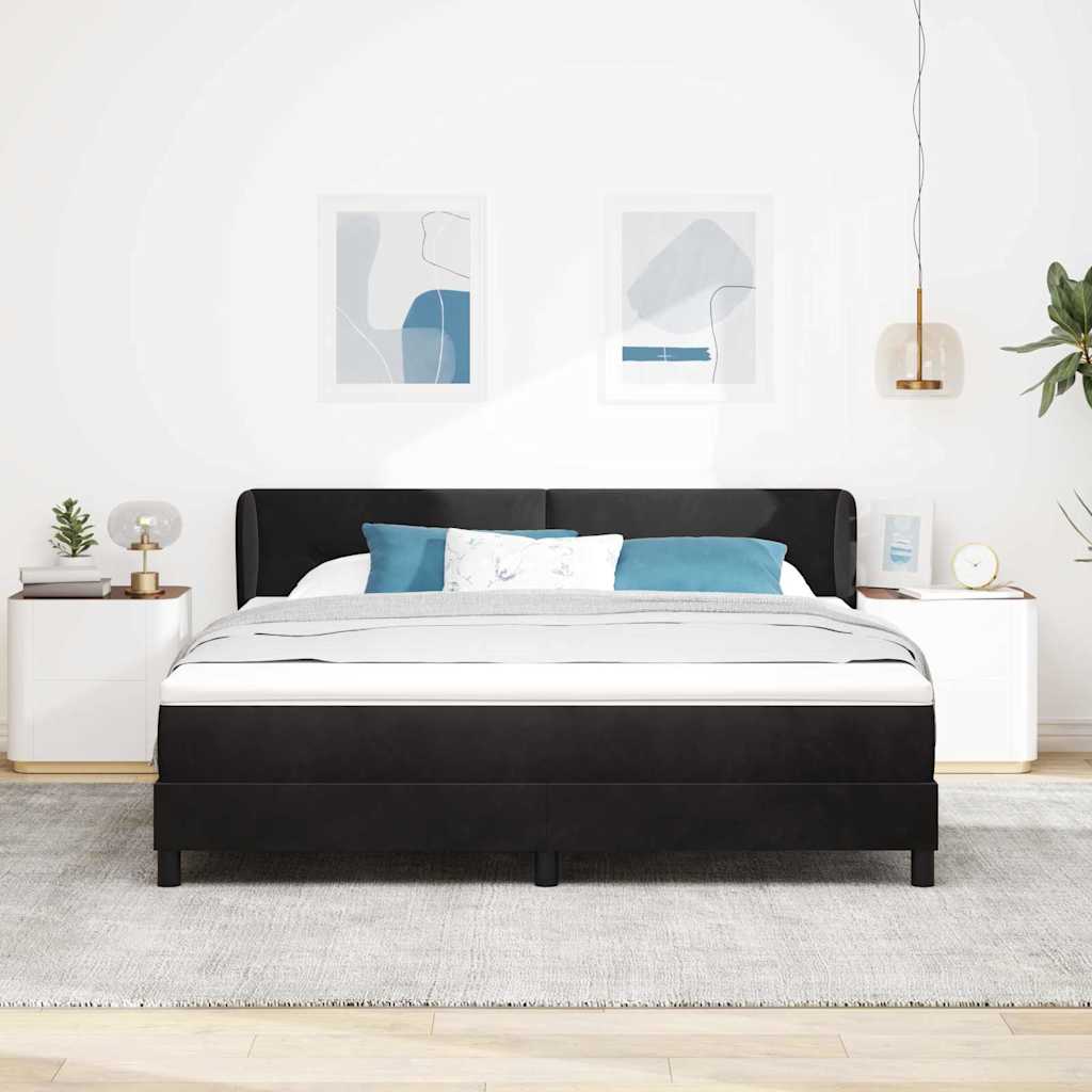 Boxspringbed met hoofdeinde Zwart 180 x 200 cm Fluweel is nu te koop bij PeponiXL, paradijselijk wonen!
