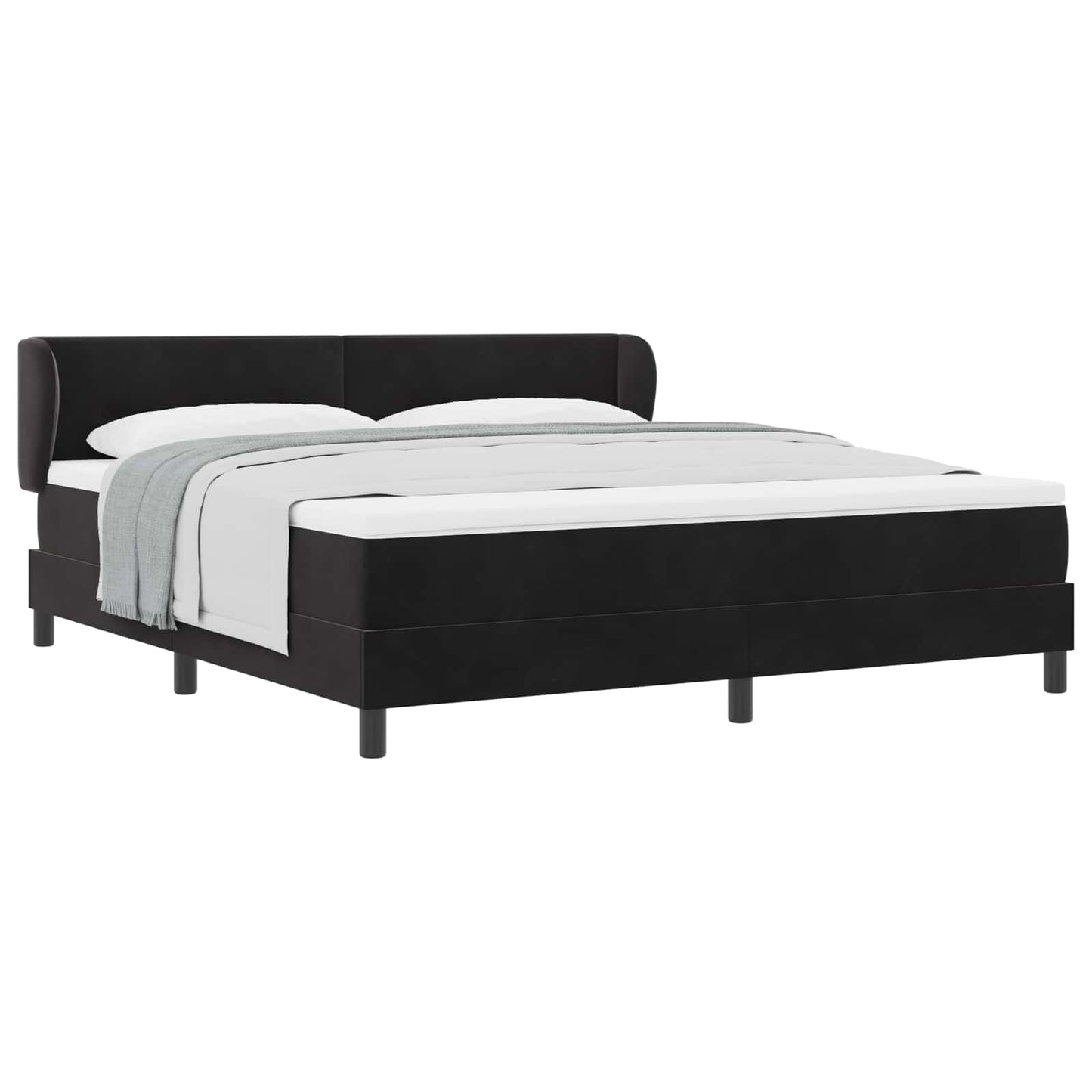 Boxspringbed met hoofdeinde Zwart 180 x 200 cm Fluweel is nu te koop bij PeponiXL, paradijselijk wonen!