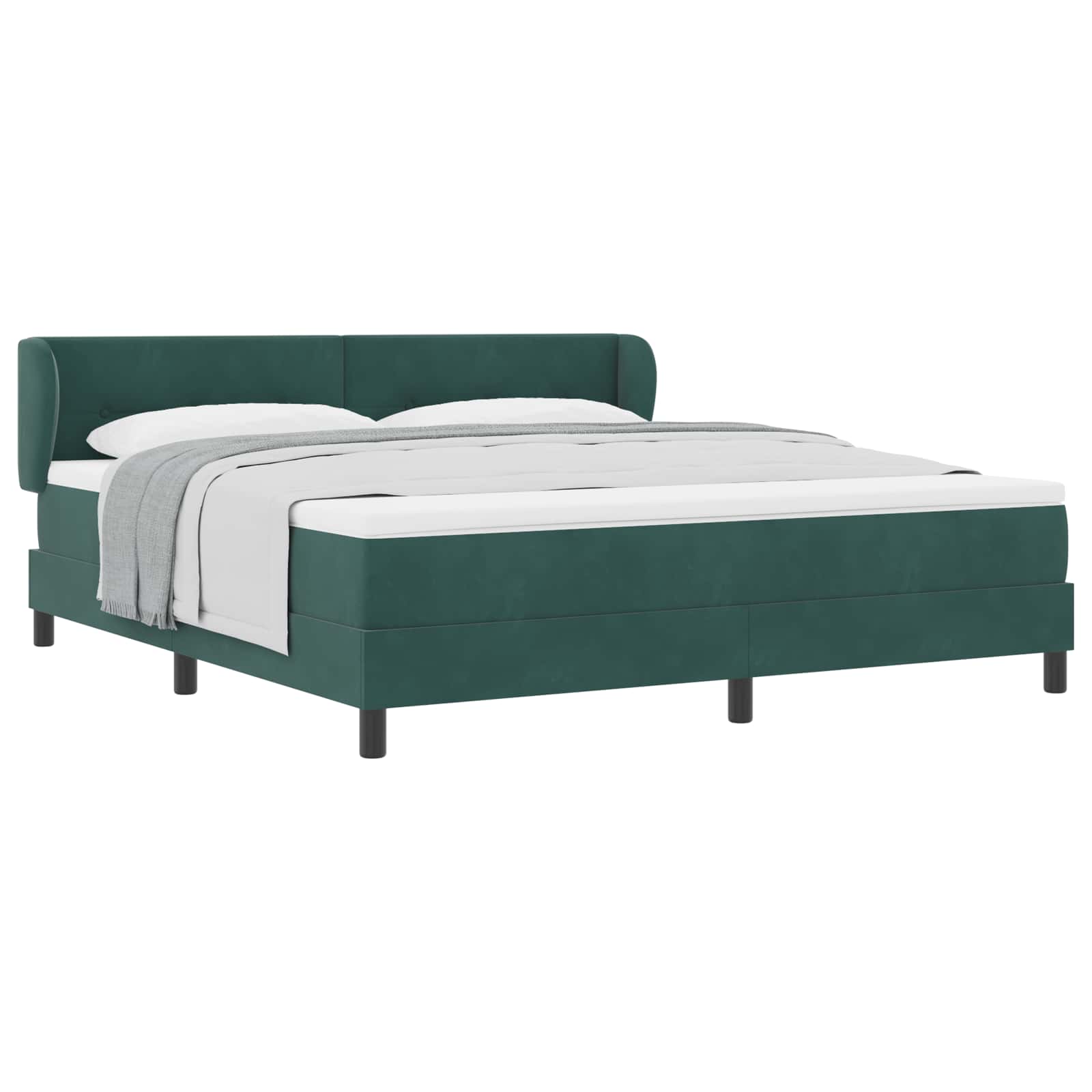 Boxspringbed met hoofdeinde Donkergroen 180 x 200 cm Fluweel is nu te koop bij PeponiXL, paradijselijk wonen!