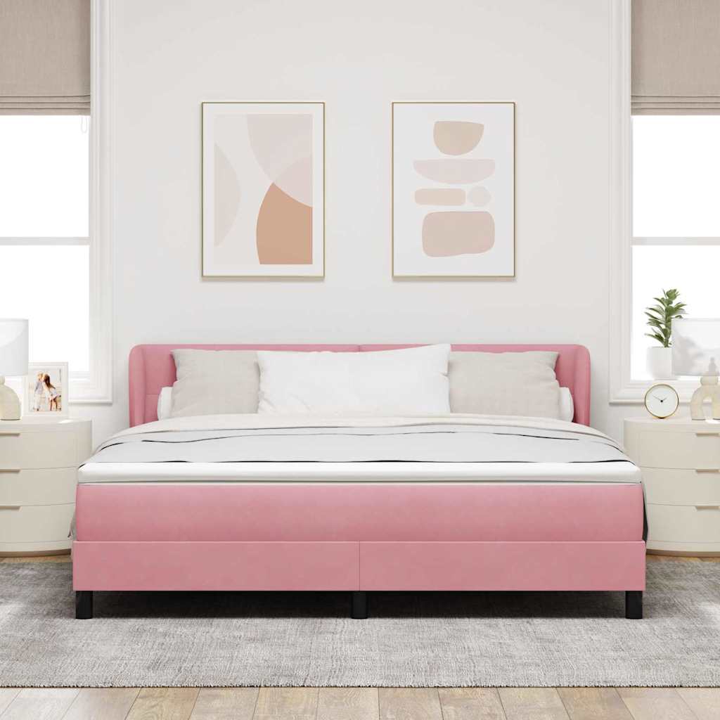 Boxspringbed met hoofdeinde Roze 180 x 200 cm Fluweel is nu te koop bij PeponiXL, paradijselijk wonen!