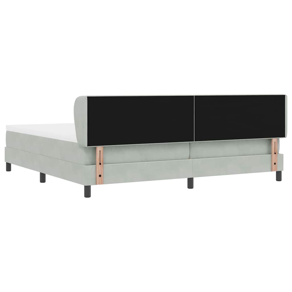 Boxspringbed met matras Lichtgrijs 200 x 200 cm Fluweel is nu te koop bij PeponiXL, paradijselijk wonen!