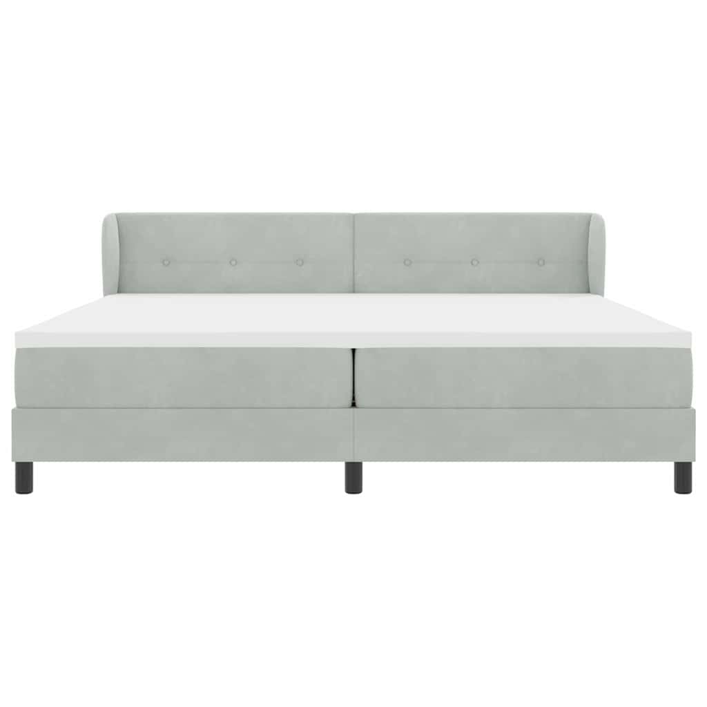 Boxspringbed met matras Lichtgrijs 200 x 200 cm Fluweel is nu te koop bij PeponiXL, paradijselijk wonen!