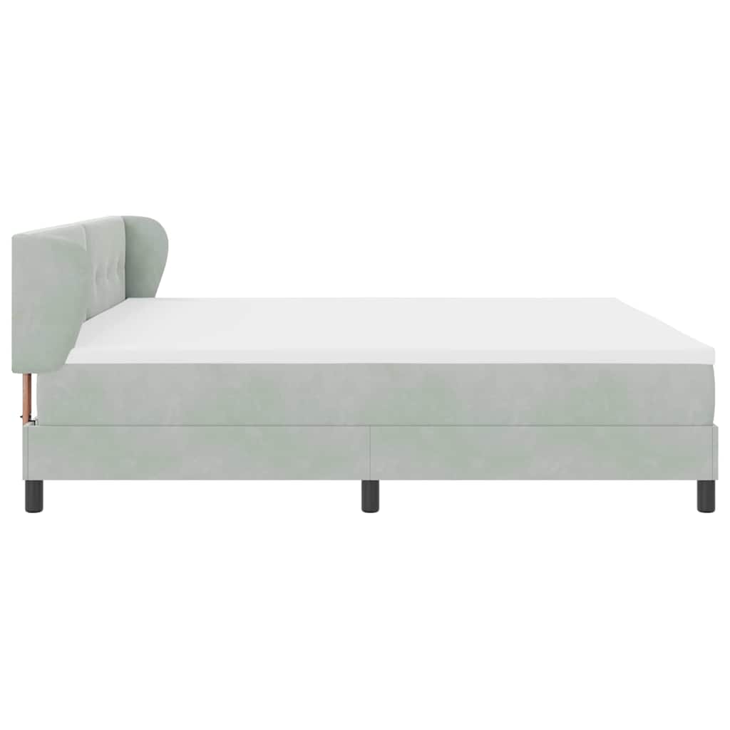 Boxspringbed met matras Lichtgrijs 200 x 200 cm Fluweel is nu te koop bij PeponiXL, paradijselijk wonen!