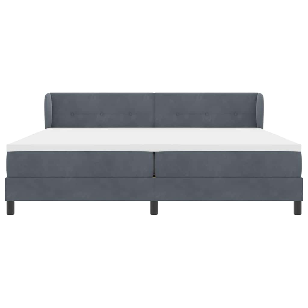 Boxspringbed met matras Donkergrijs 200 x 200 cm Fluweel is nu te koop bij PeponiXL, paradijselijk wonen!
