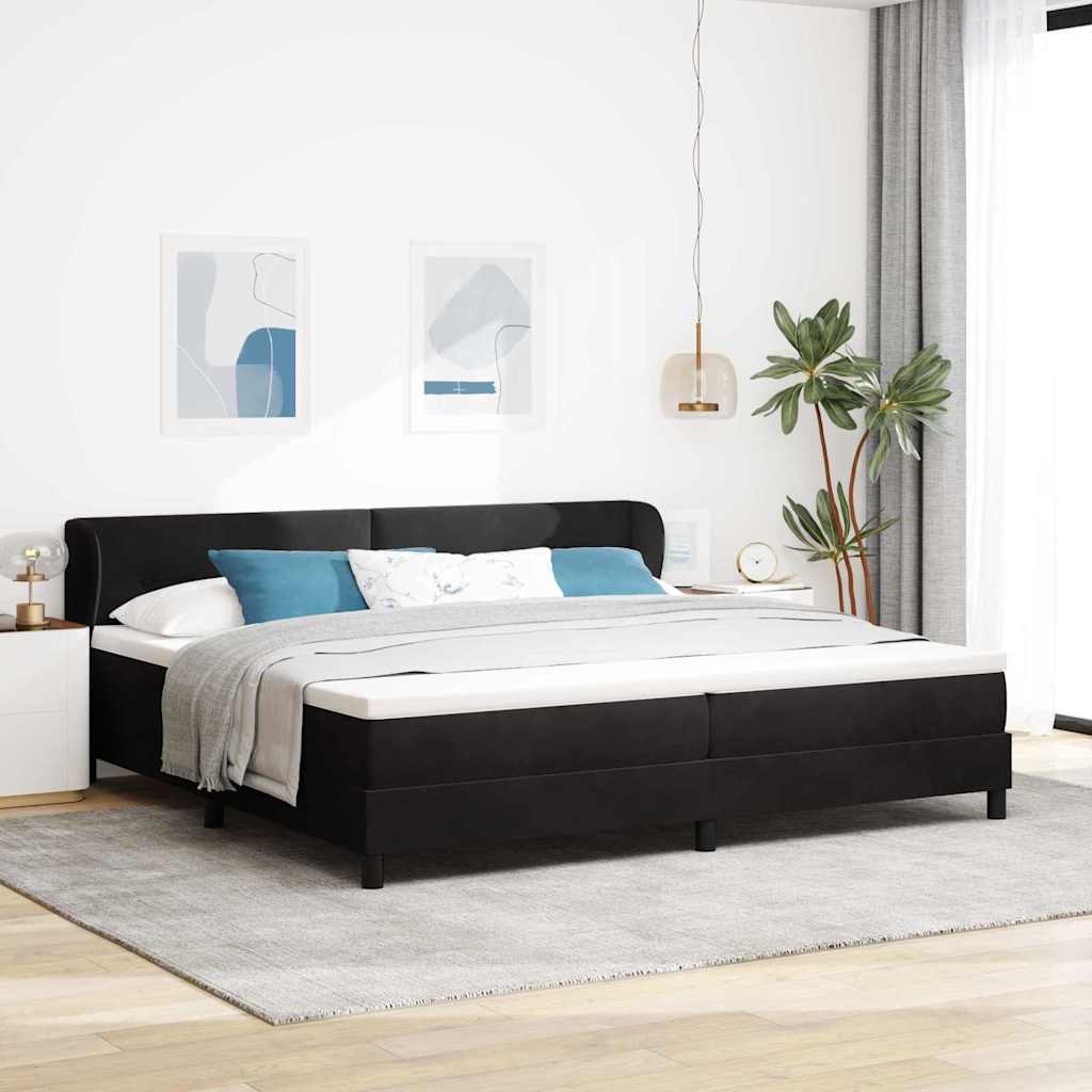 Boxspringbed met matras Zwart 200 x 200 cm Fluweel is nu te koop bij PeponiXL, paradijselijk wonen!