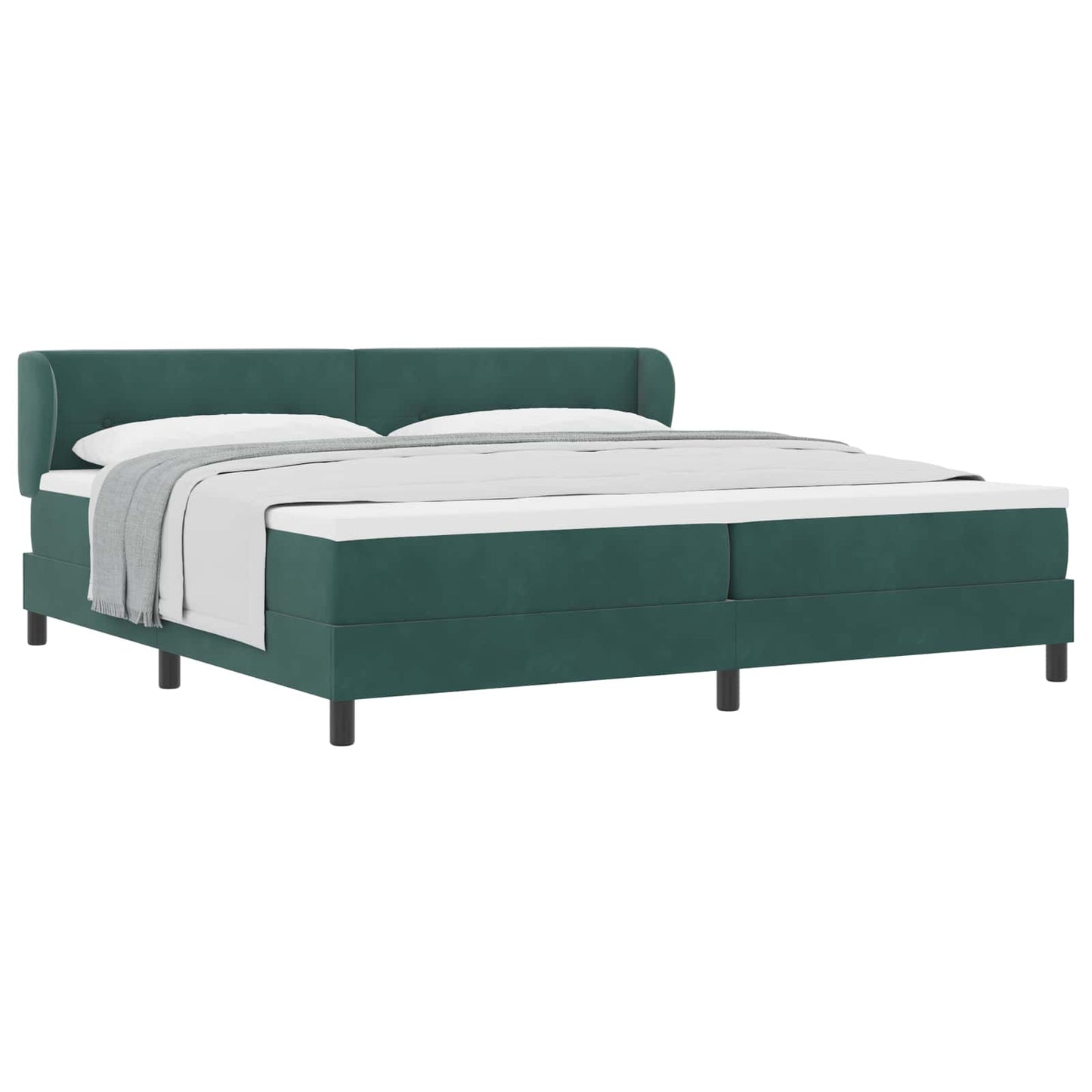 Boxspringbed met hoofdeinde Donkergroen 200 x 200 cm Fluweel
