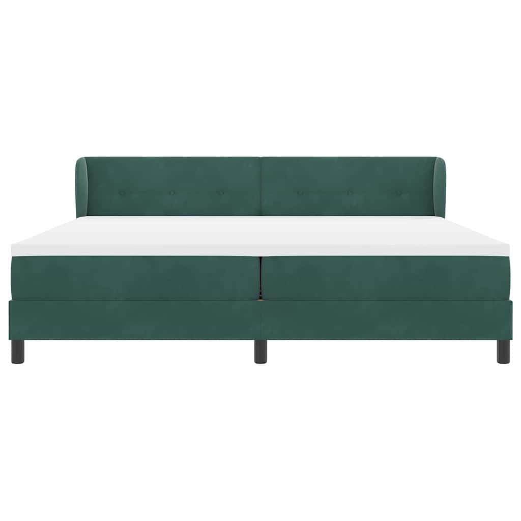 Boxspringbed met hoofdeinde Donkergroen 200 x 200 cm Fluweel
