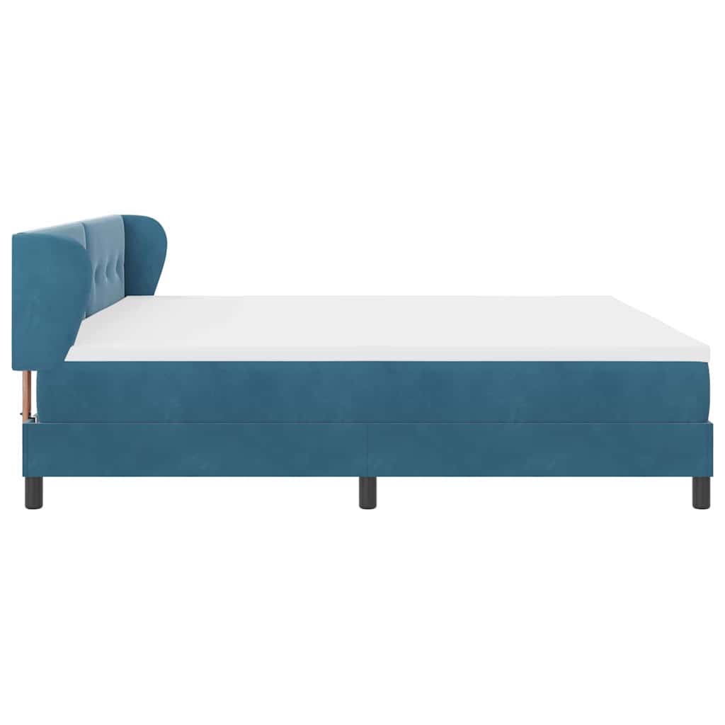 Boxspringbed met hoofdeinde Donkerblauw 200 x 200 cm Fluweel