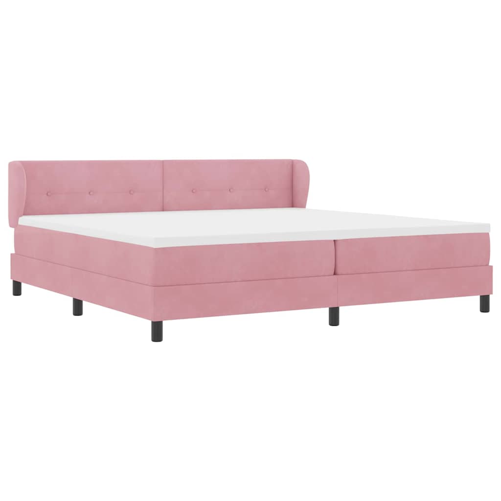 Boxspringbed met hoofdeinde Roze 200 x 200 cm Fluweel is nu te koop bij PeponiXL, paradijselijk wonen!